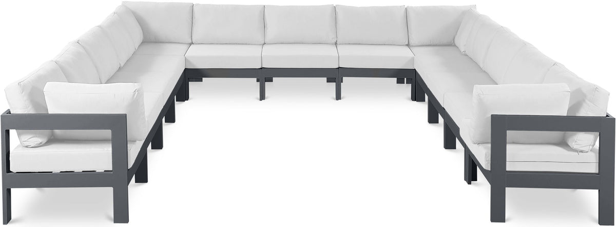 Nizuc - Outdoor Patio 13 Piece Modular Sectional With Gray Frame