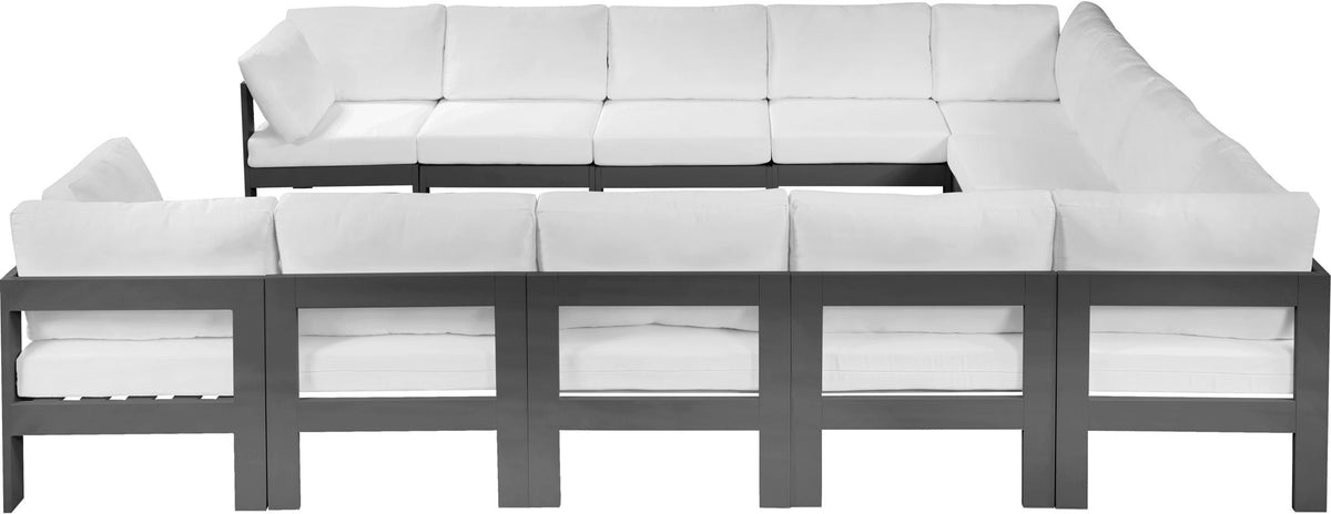 Nizuc - Outdoor Patio 12 Piece Modular Sectional With Gray Frame