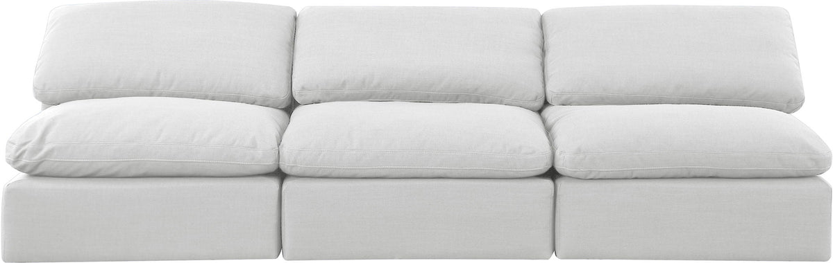 Indulge - Linen 3 Piece Modular Armless Sofa - White