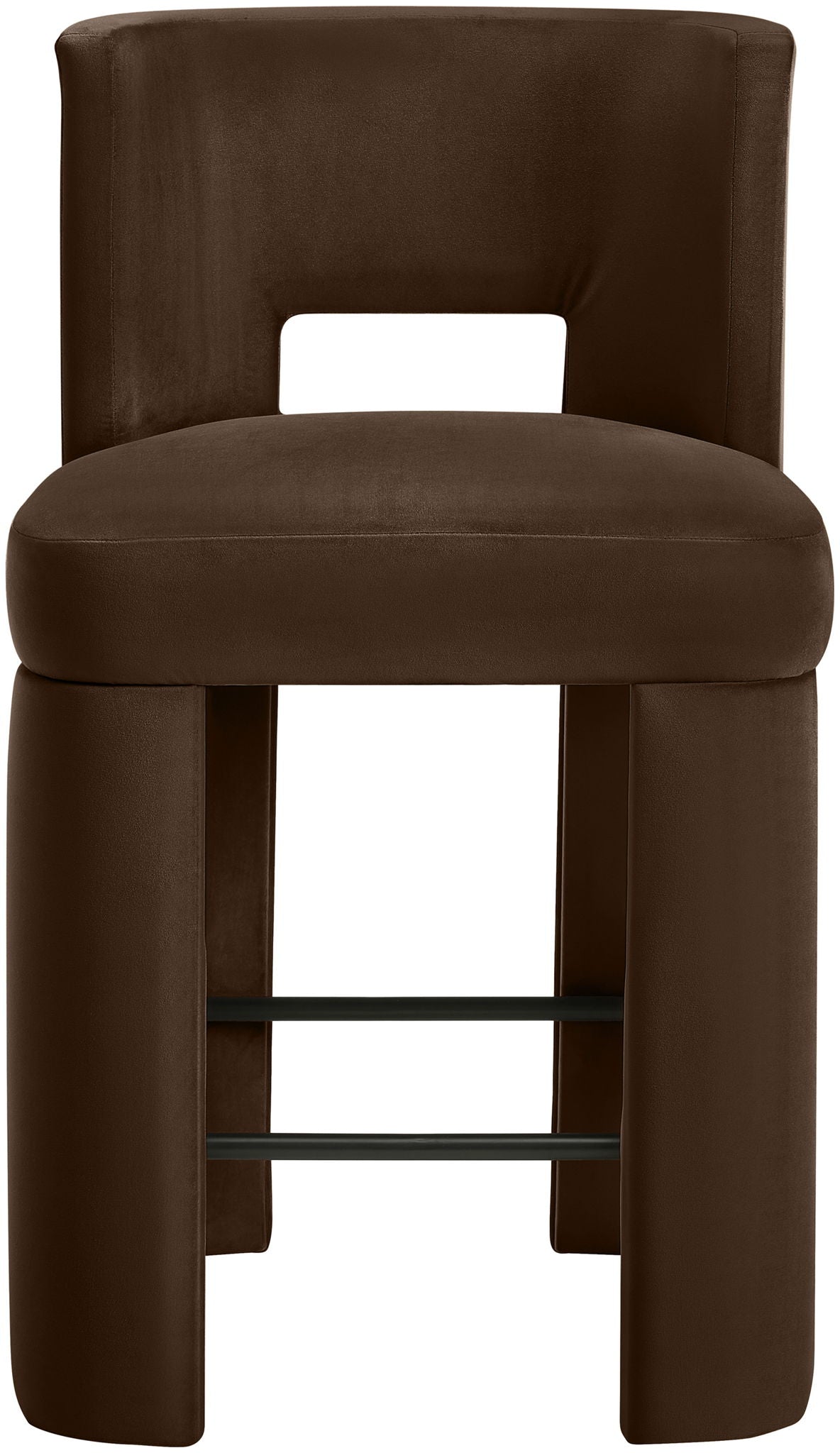Zuno - Velvet Performance Fabric Upholstered Counter Stool (Set of 2)