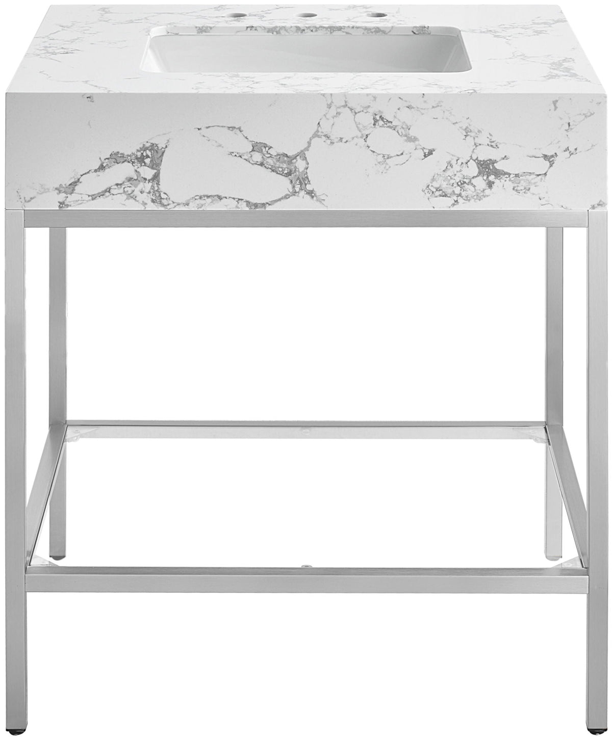 Marmo - Engineered Marble Bathroom Vanity With Chrome Base