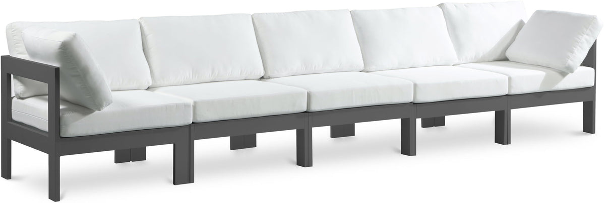 Nizuc - Outdoor Patio 5 Seat Modular Sofa With Gray Frame