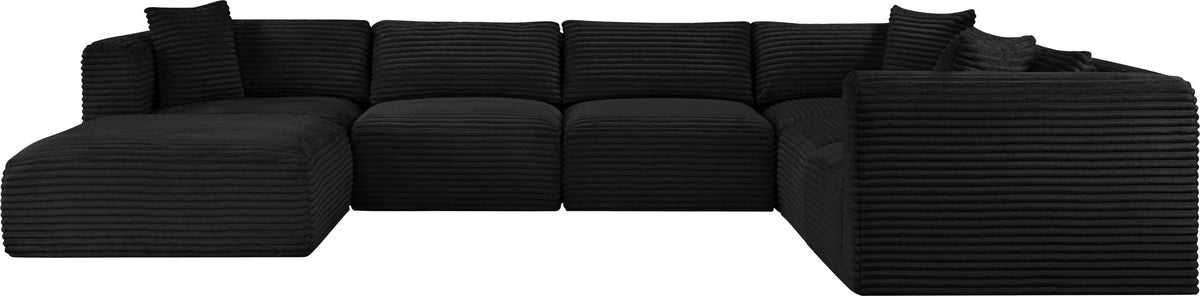 Shaggy - 7 Piece Modular U-Shaped Sectional With Ottoman
