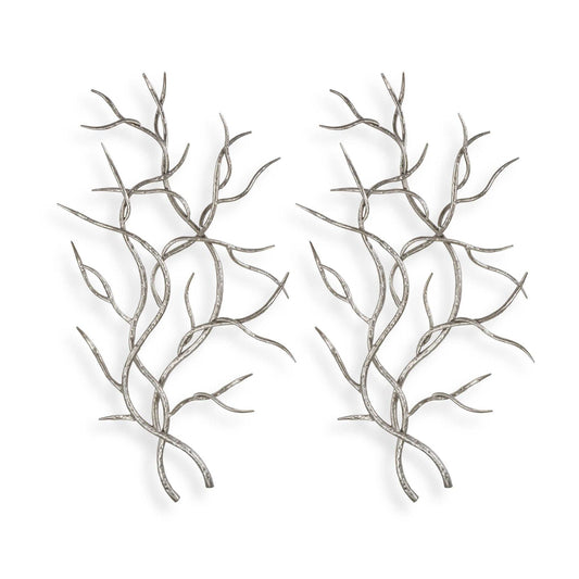 Silver Branches - Wall Art (Set of 2) - Pearl Silver