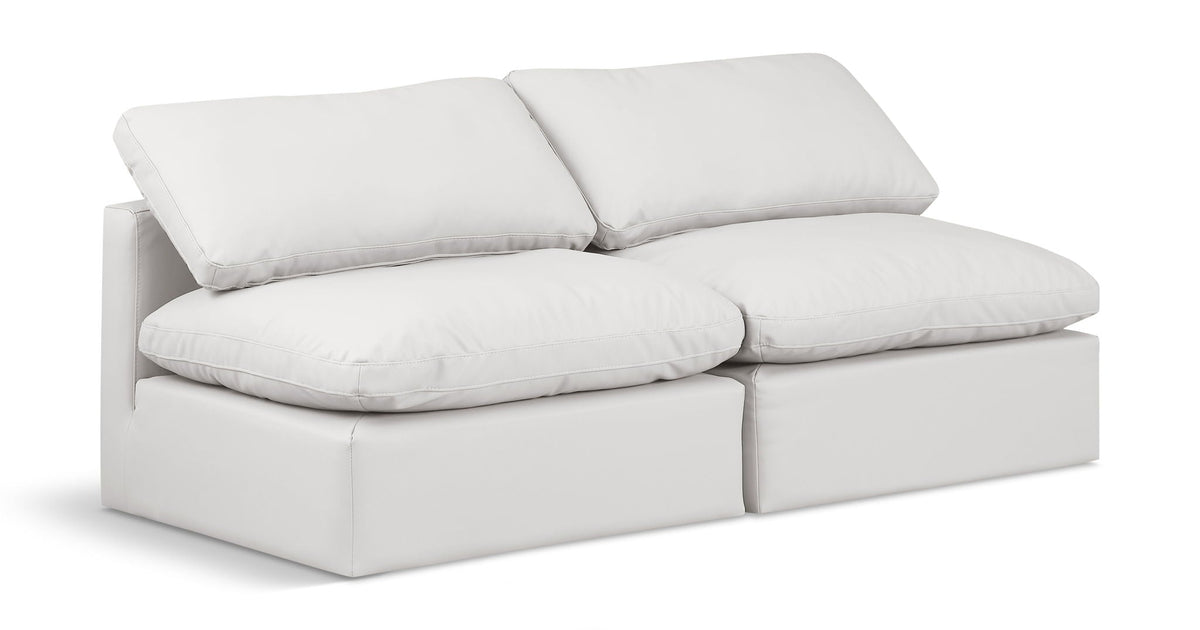 Indulge - Faux Leather 2 Seat Modular Armless Sofa