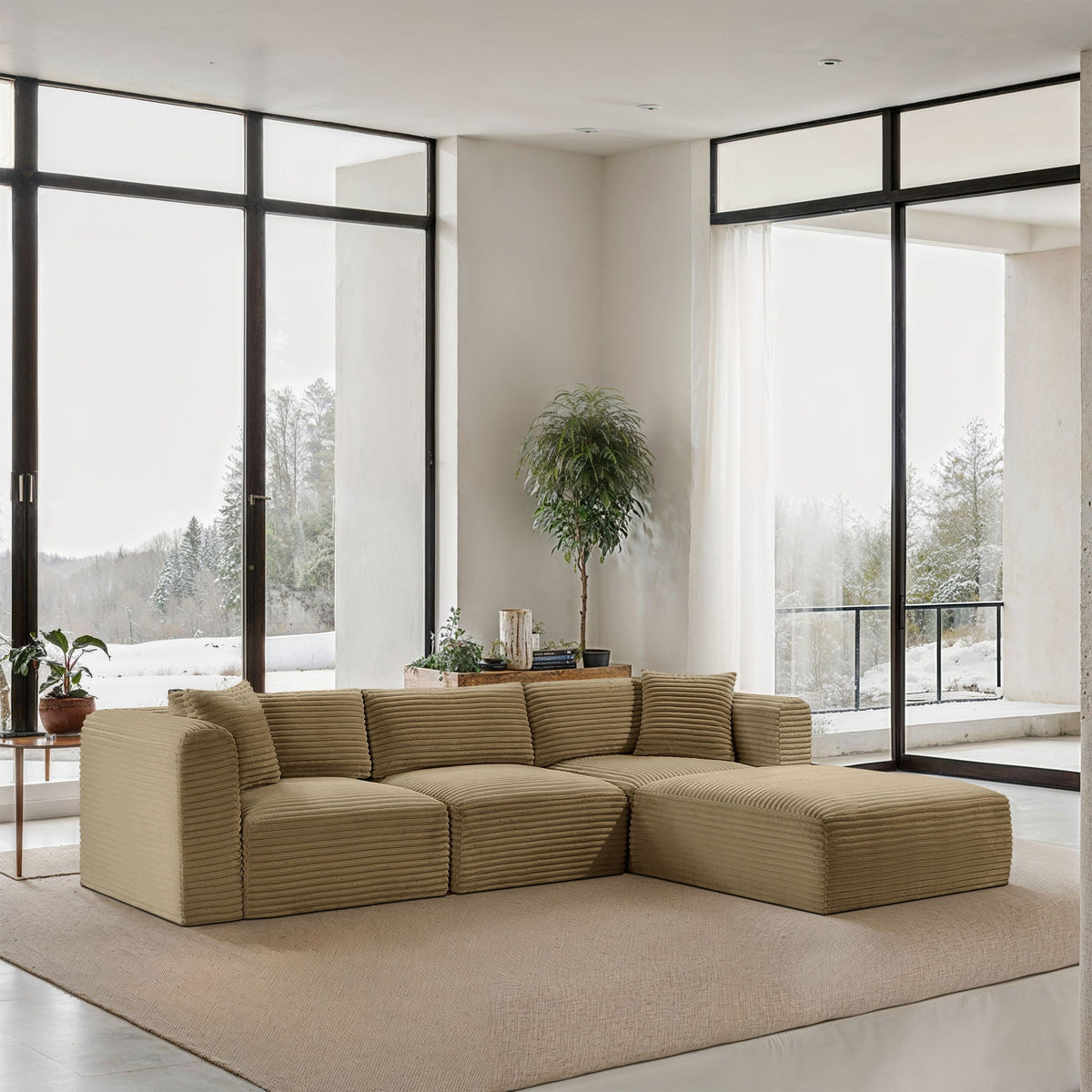 Shaggy - 4 Piece Modular Sectional