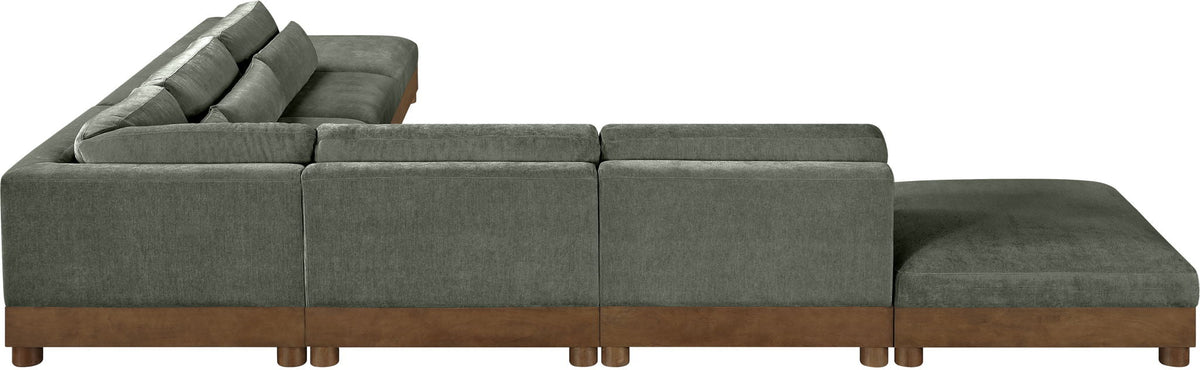Turin - Chenille Fabric Upholstered Modular Sectional - Green