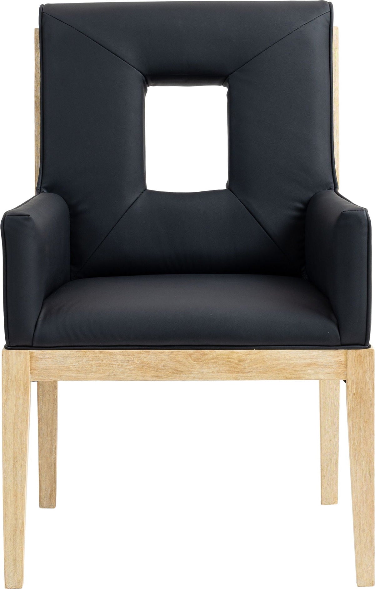 Gwendolyn - Faux Leather Dining Arm Chair With Natural Frame