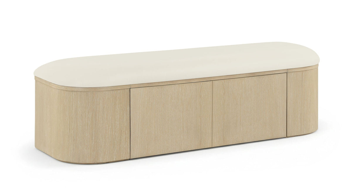Velden - Upholstered Storage Bench With Stained Natural Base