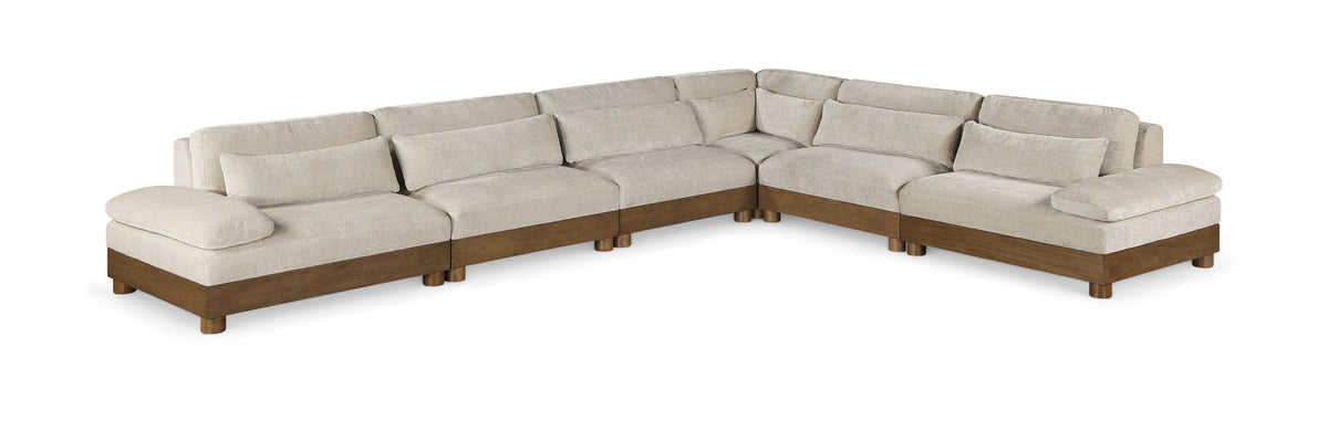 Turin - Chenille Fabric Upholstered Modular Sectional - Taupe
