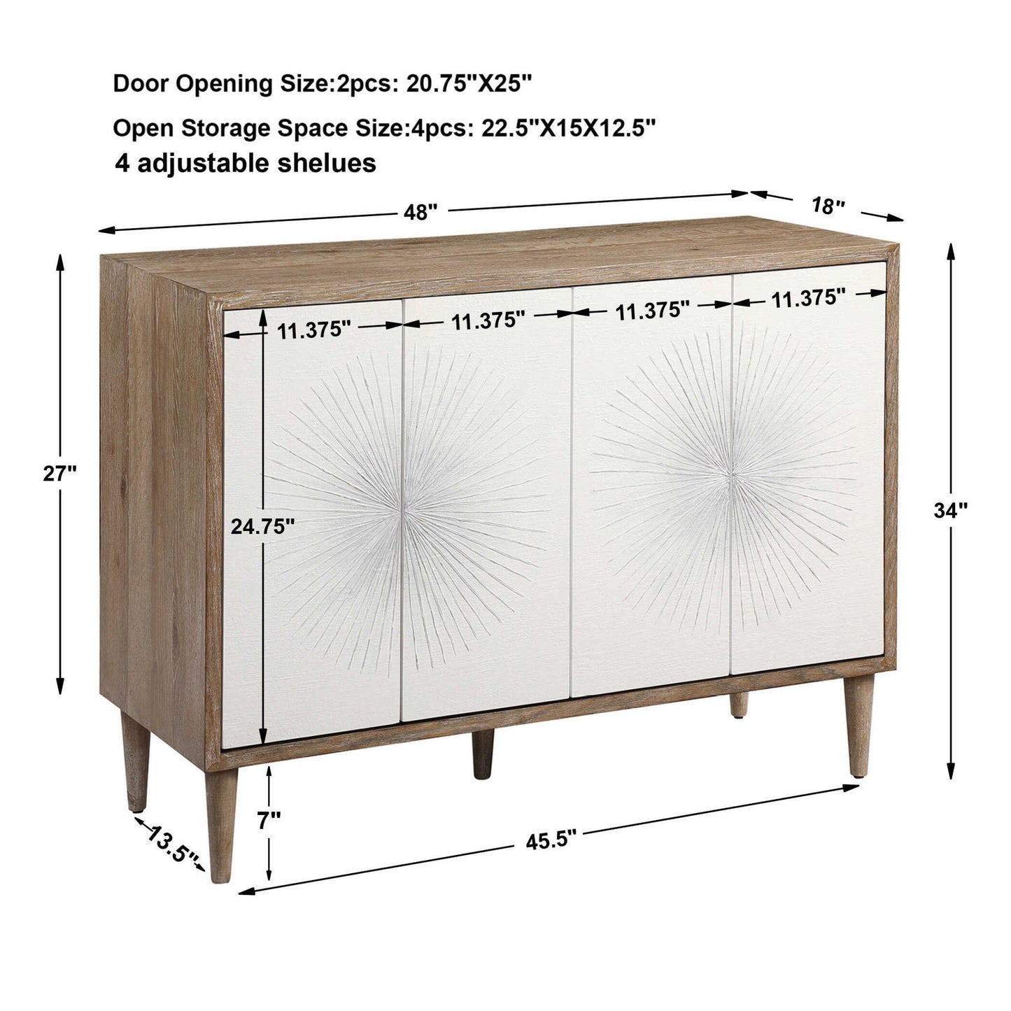 Dani - 4 Door Cabinet - White