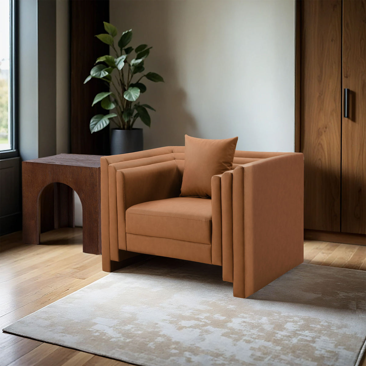 Everett - Vegan Leather Upholstered Chair