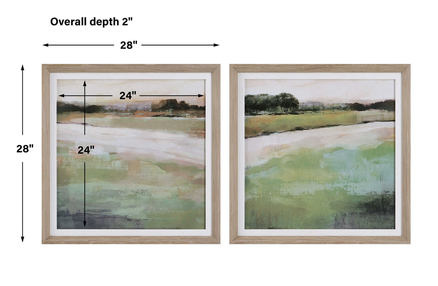 Vivid Vista - Framed Prints (Set of 2) - Green