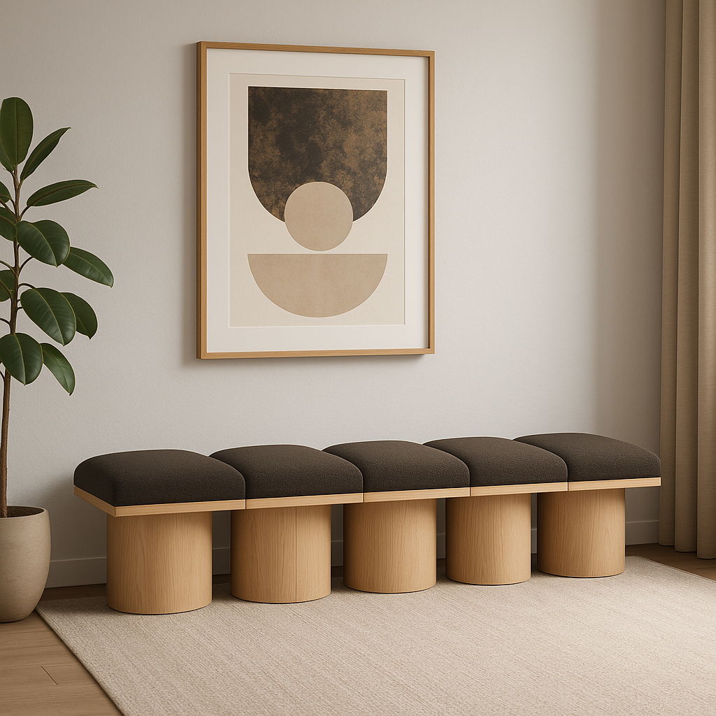 Pavilion - 5 Piece Modular Bench With Natural Base