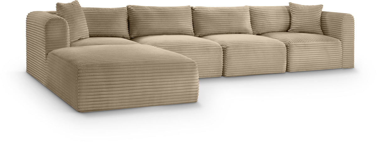 Shaggy - Fabric 5 Piece Modular Sectional With Ottoman