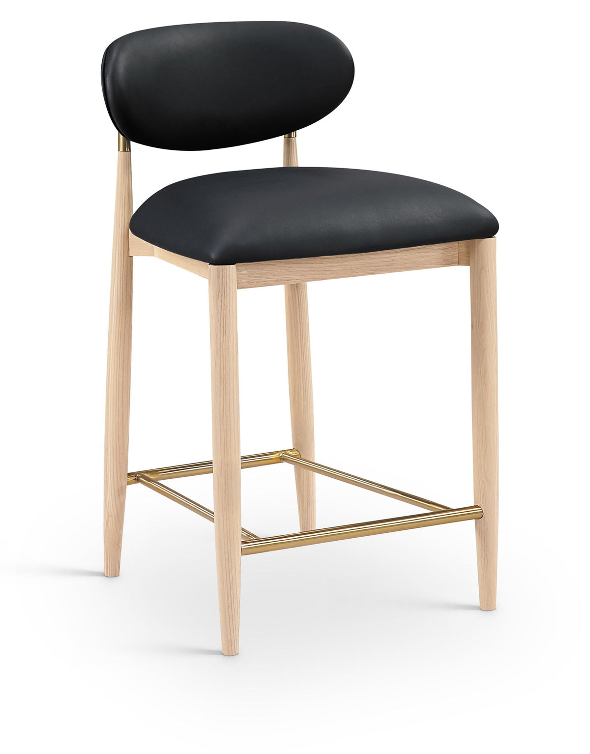 Riccio - Stool - Natural And Gold Frame