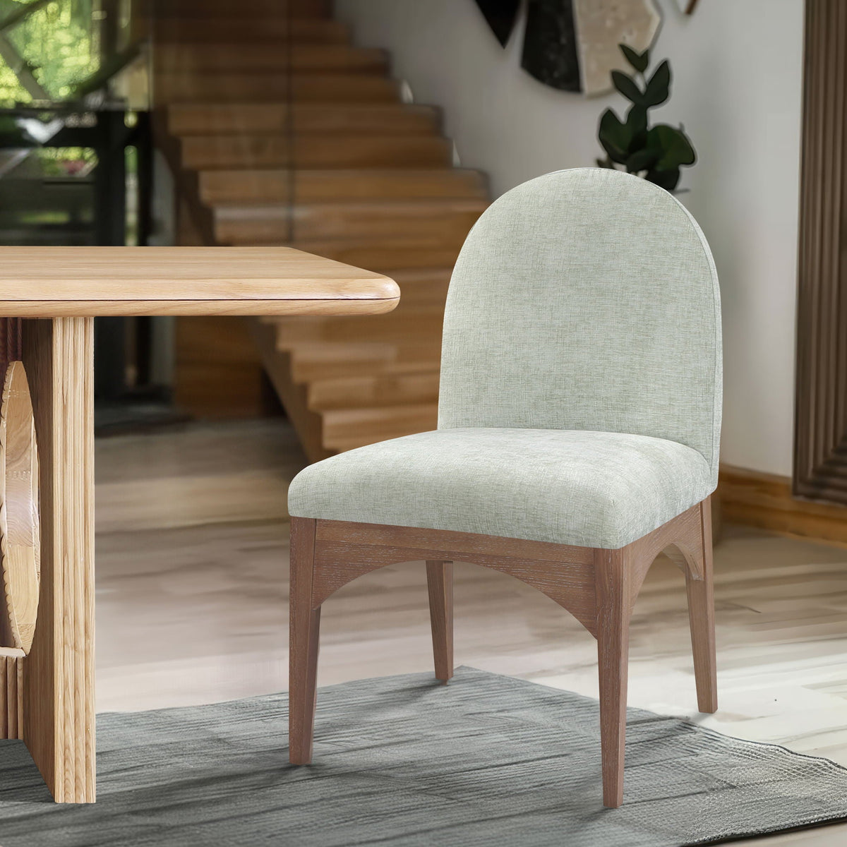 Waldorf - Chenille Dining Side Chair With Natural Legs