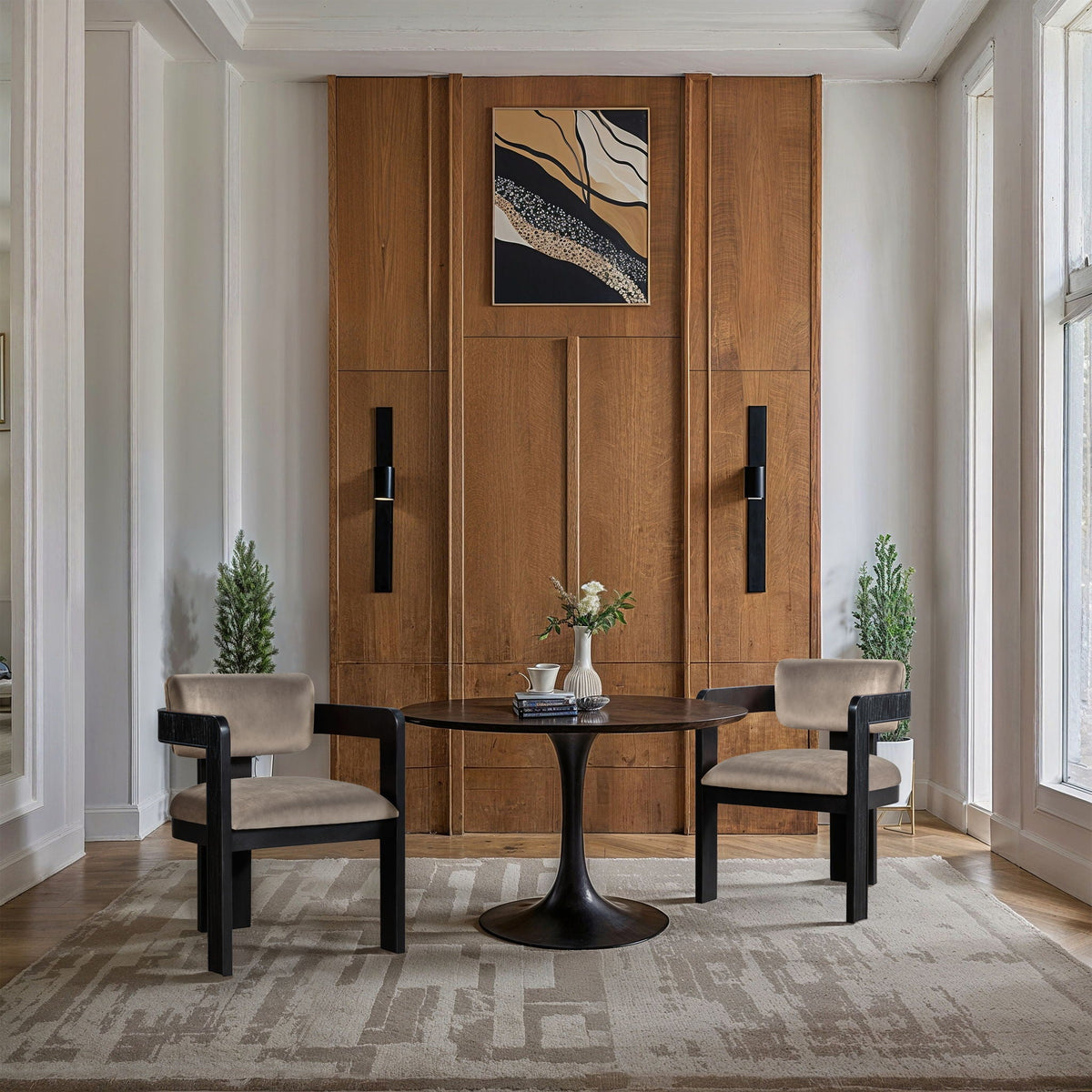 Sacha - Velvet Dining Chair With Black Base (Set of 2)