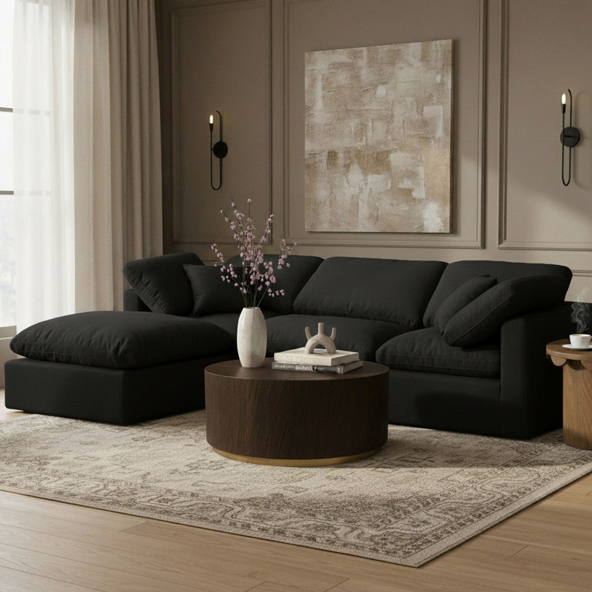 Indulge - Linen 4 Piece Modular Sectional With Chaise