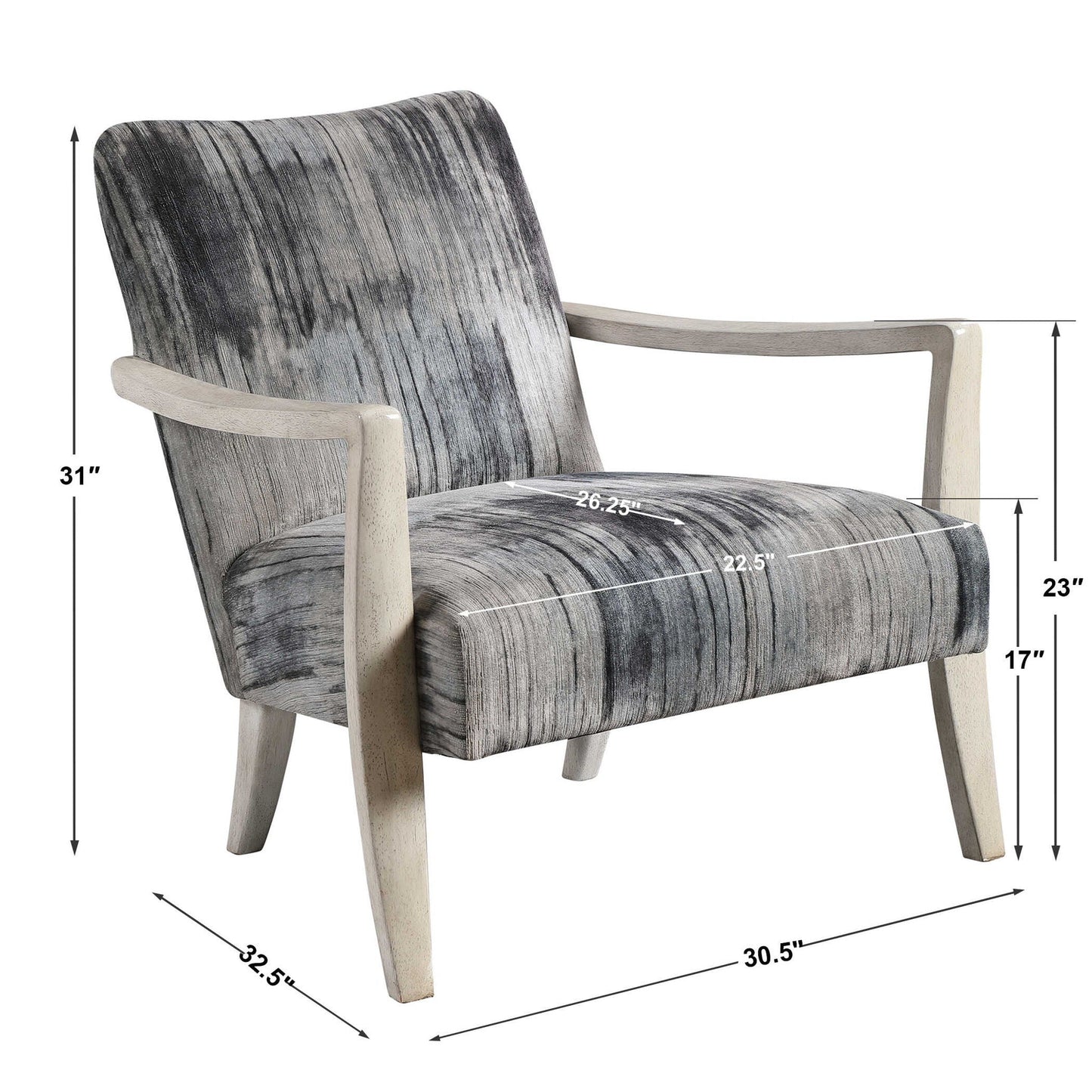 Watercolor - Chenille Accent Chair - Gray