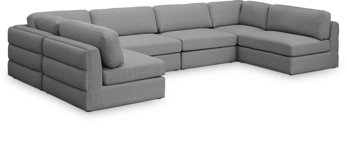 Beckham - 6 Piece Modular U-Shaped Armless Sectional