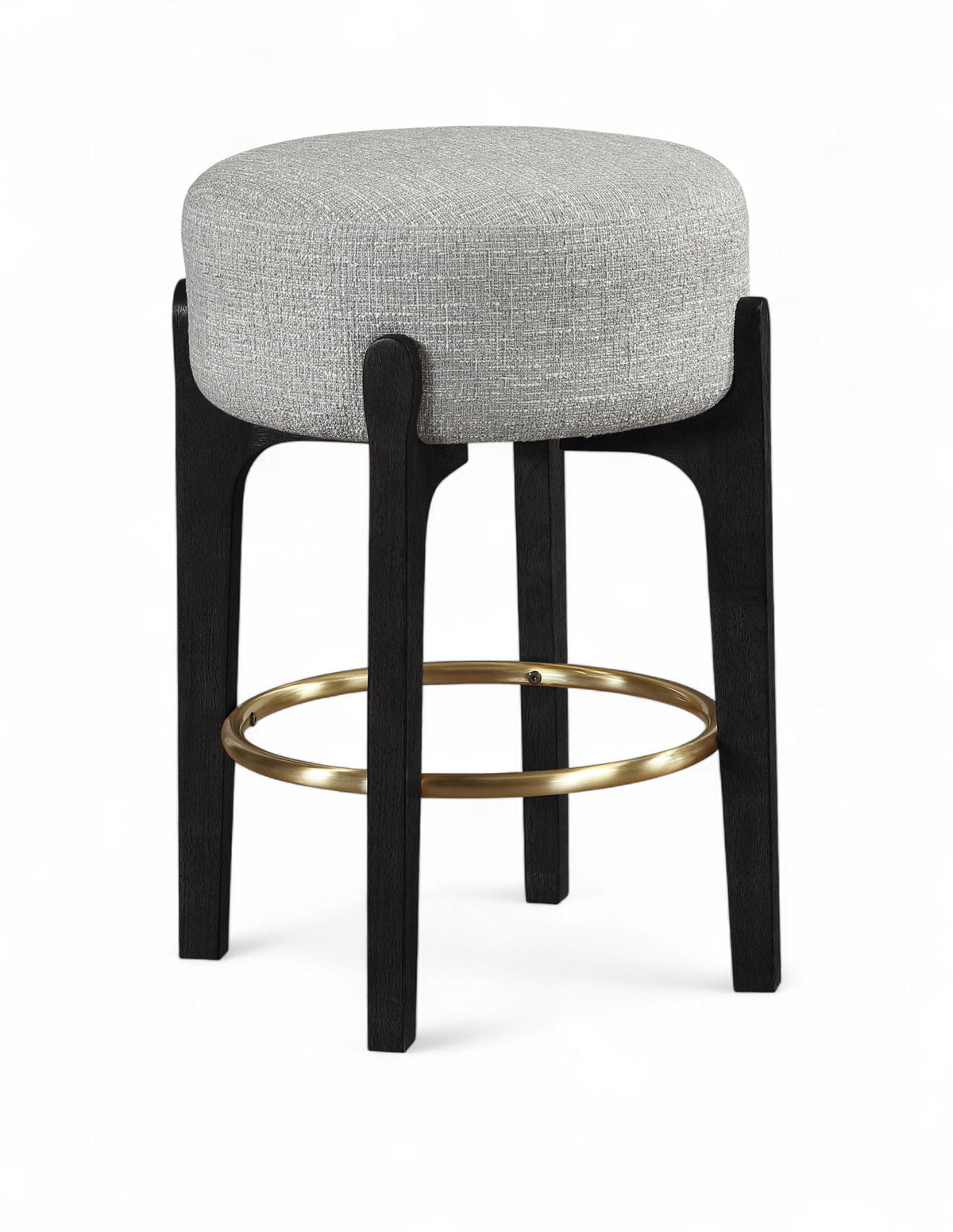 Torino - Backless Counter Stool With Brushed Black Base (Set of 2)