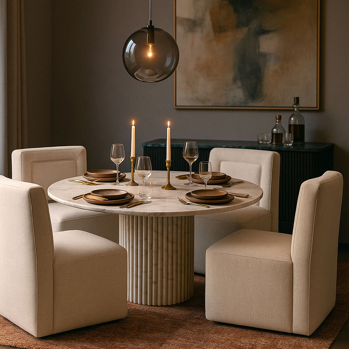 Duvina - Chenille Performance Fabric Dining Chair (Set of 2)