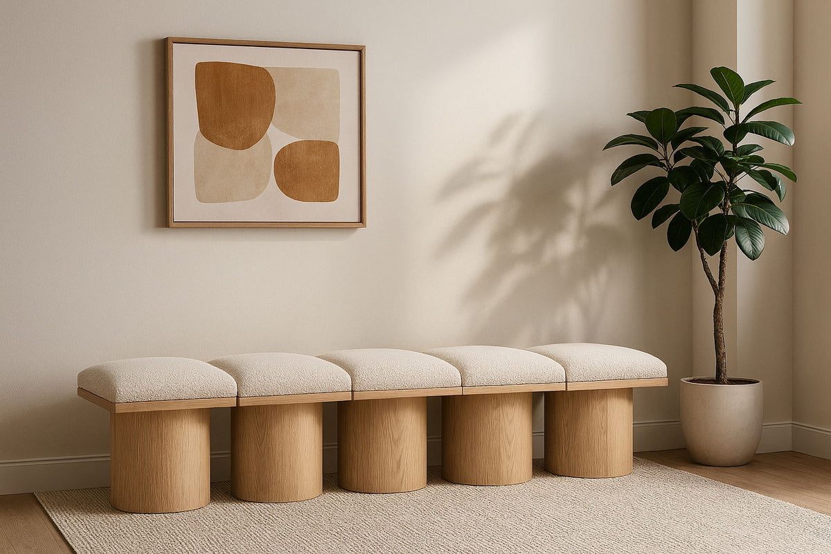 Pavilion - 5 Piece Modular Bench With Natural Base