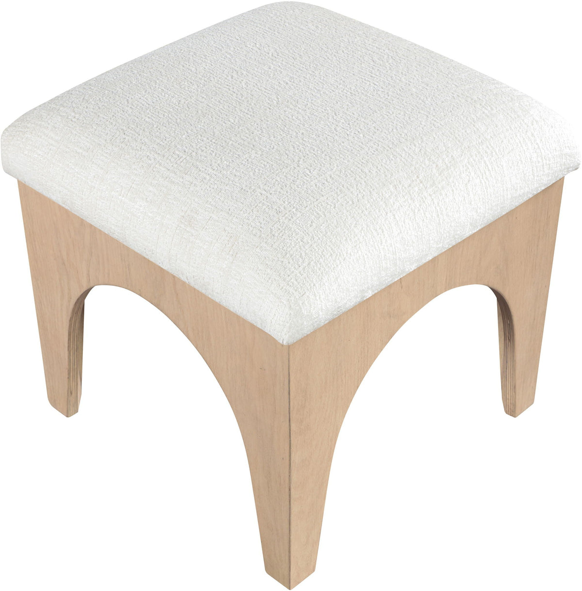 Lawson - Chenille Fabric Ottoman - Natural Base