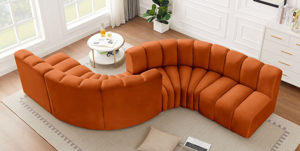 Arc - Velvet 6 Piece Modular Sofa