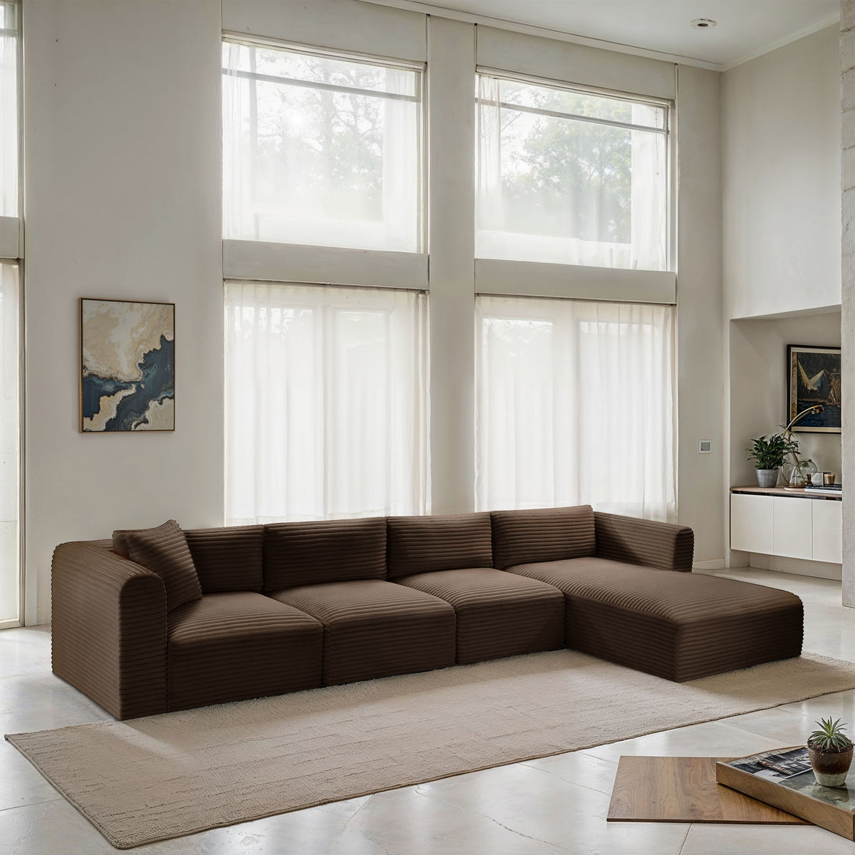Shaggy - 4 Piece Modular Sectional