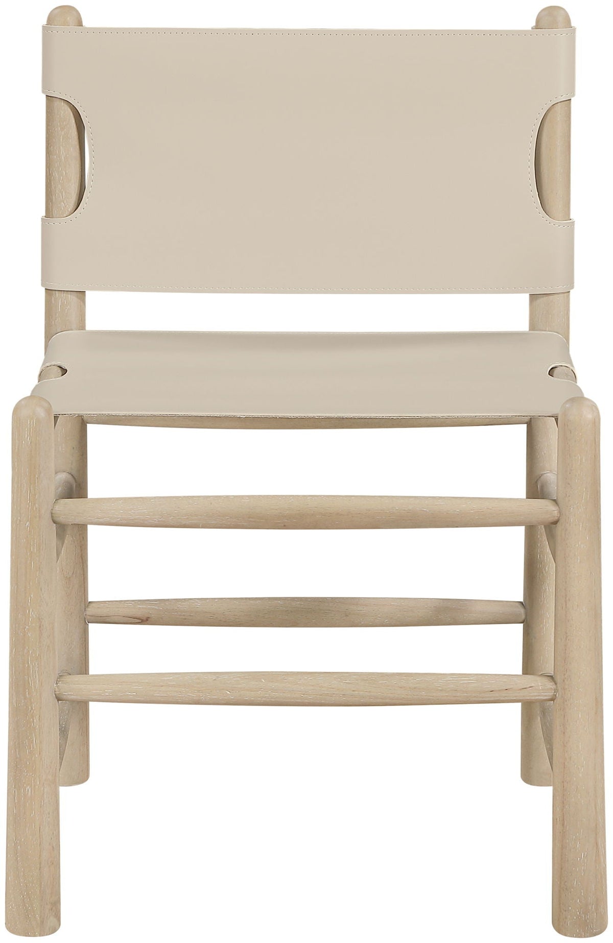 Santos - Vegan Leather Upholstered Dining Chair With Stained Natural Base (Set of 2)