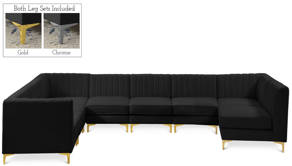 Alina - 8 Piece Velvet Modular Sectional