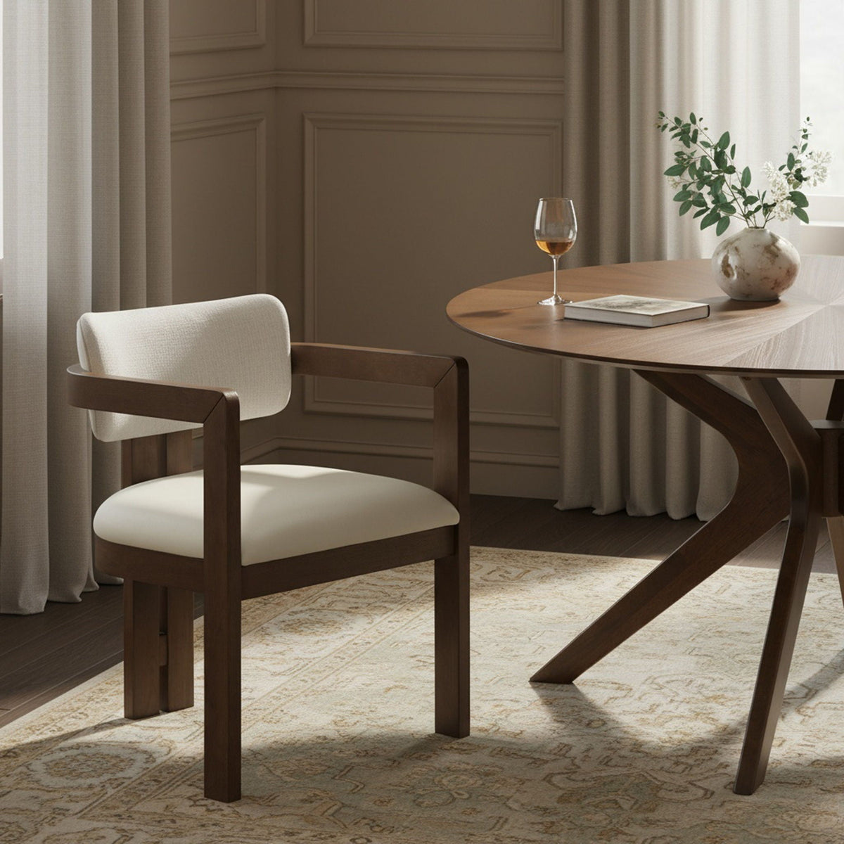 Ravina - Upholstered Dining Chair With Stained Brown Base (Set of 2)