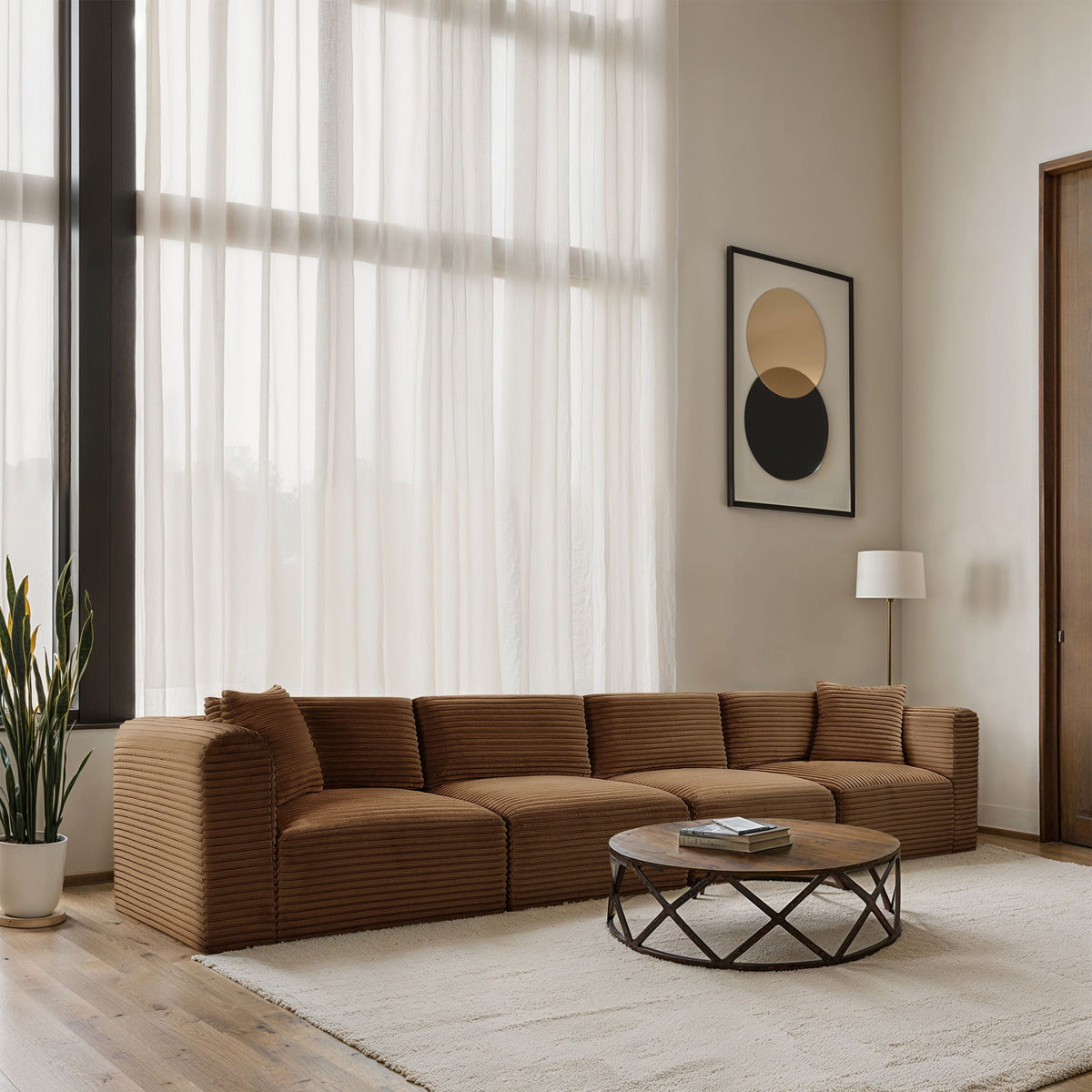 Shaggy - Fabric 4 Seat Modular Sofa