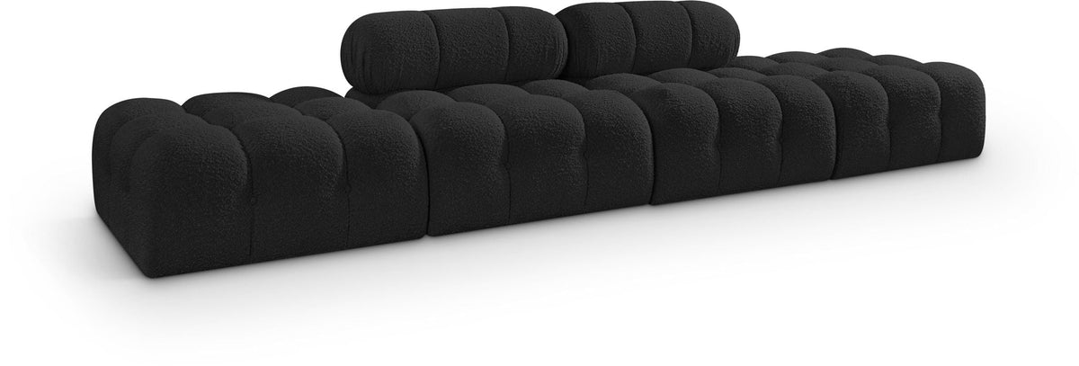 Ames - 4 Piece Boucle Upholstered Modular Sofa With 2 Backless Seats