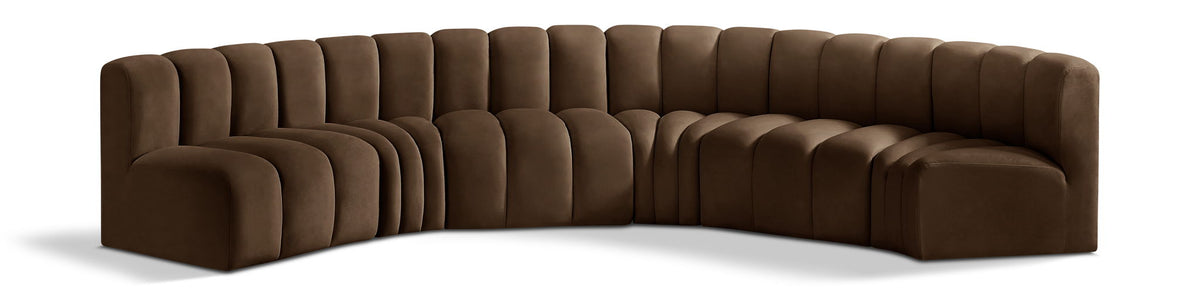 Arc - Velvet 6 Piece U-Shaped Modular Sofa