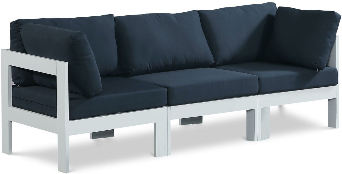 Nizuc - Outdoor Patio 3 Seat Modular Sofa With White Frame