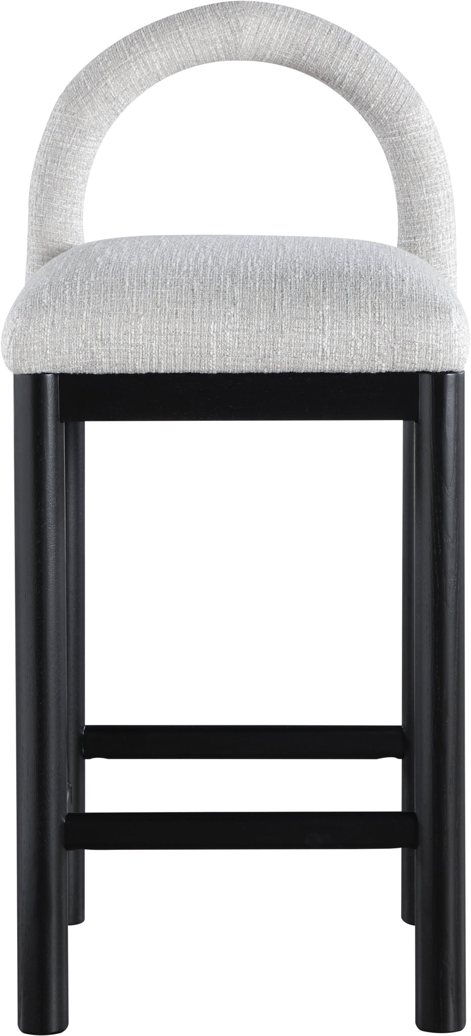 Conrad - Linen Counter Stool With Black Legs