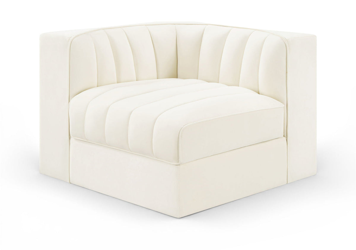 Rummi - Velvet Performance Fabric Upholstered Modular Corner Chair