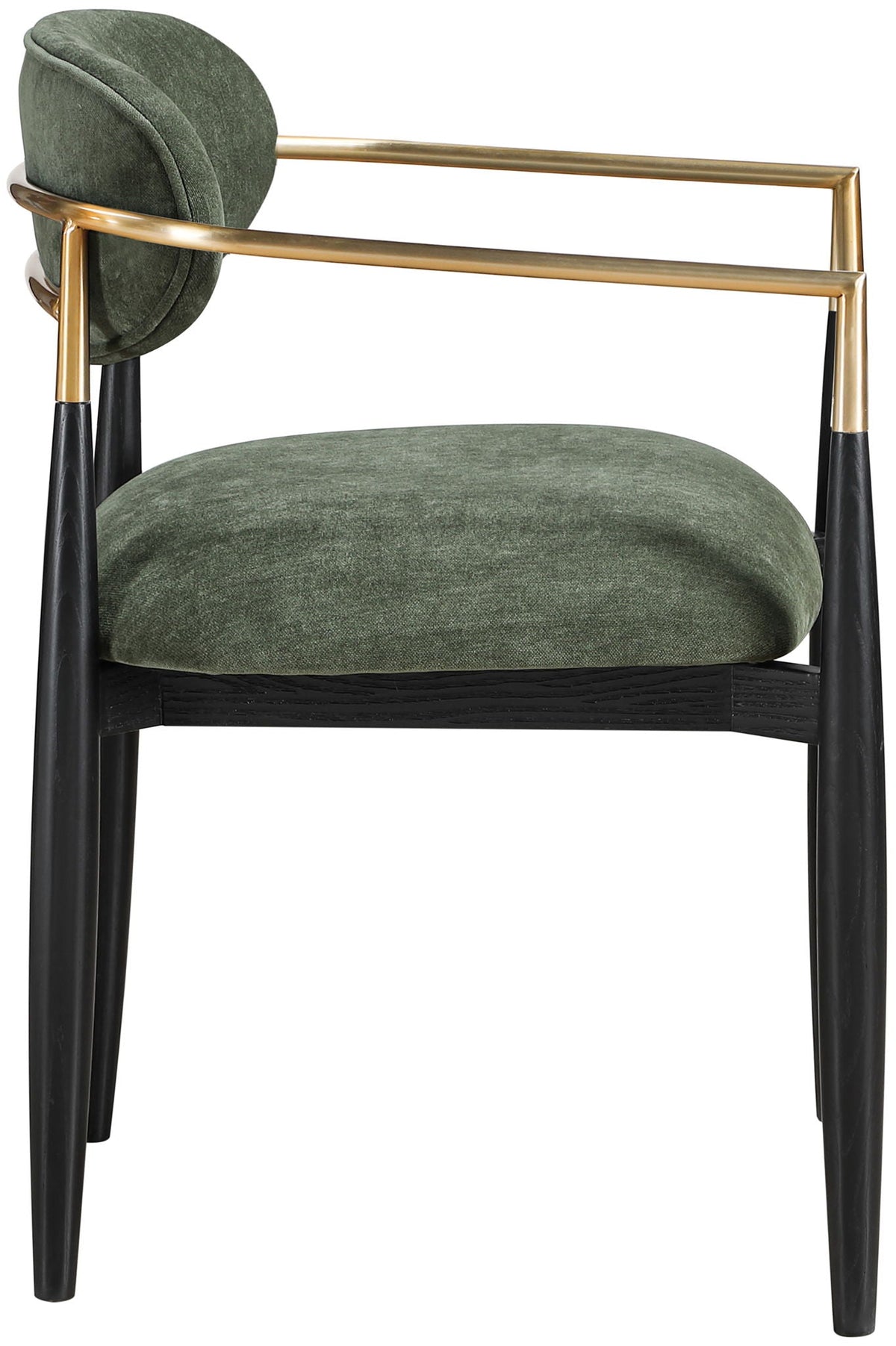 Riccio - Fabric Dining Arm Chair (Set of 2) - Black And Gold Frame