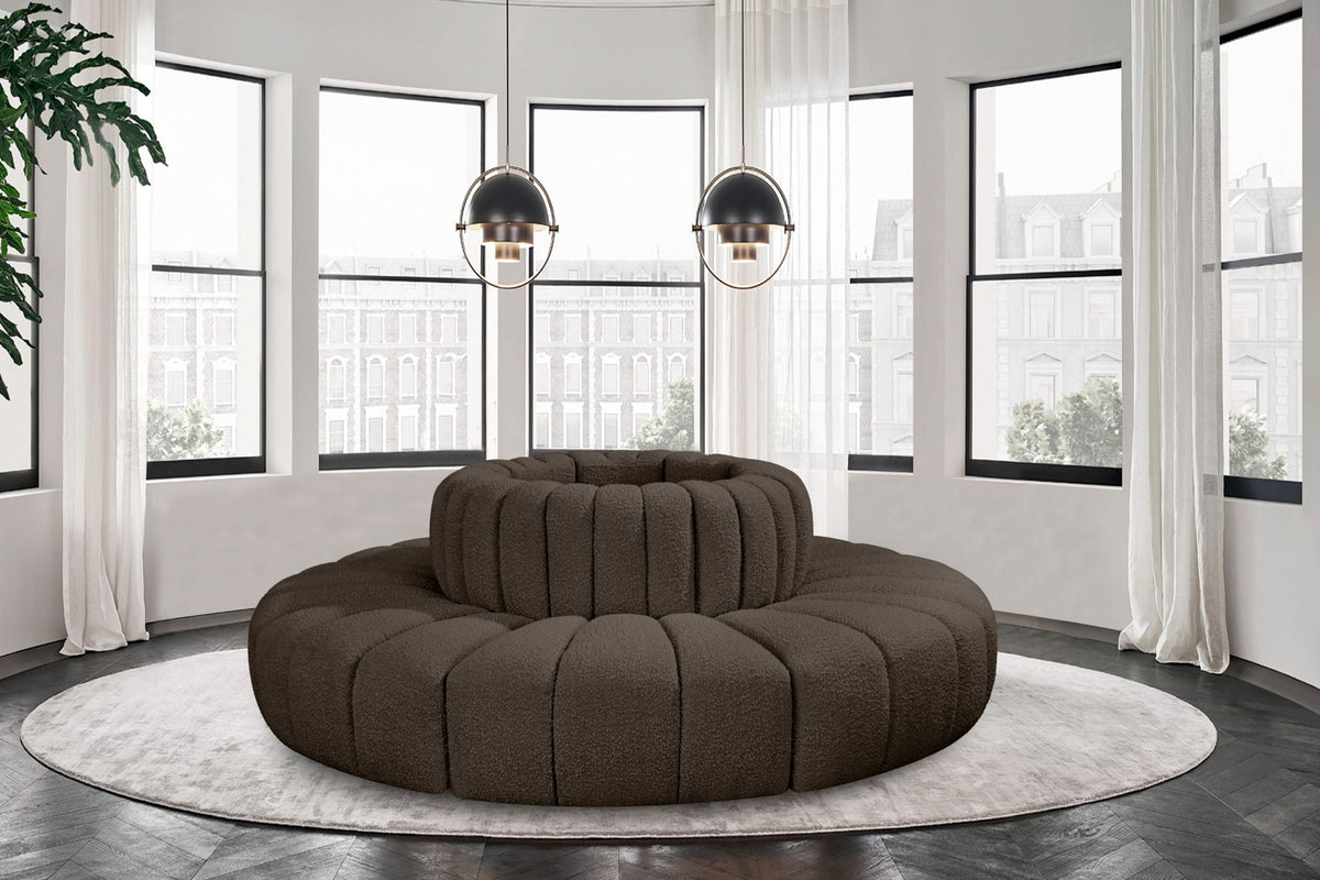 Arc - Boucle Fabric 8 Piece Round Modular Sofa