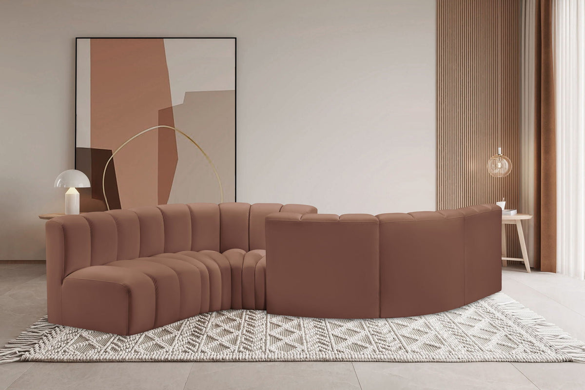 Arc - Faux Leather 6 Piece Modular Sofa