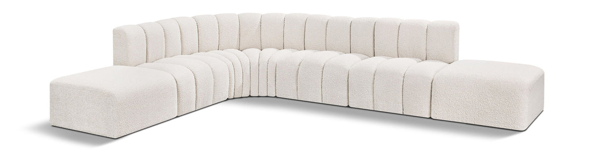 Arc - Boucle Fabric 7 Piece Corner Modular Sofa