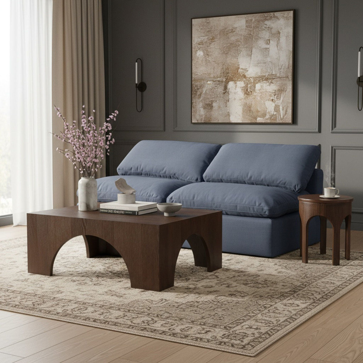 Indulge - Linen 2 Seat Modular Armless Sofa