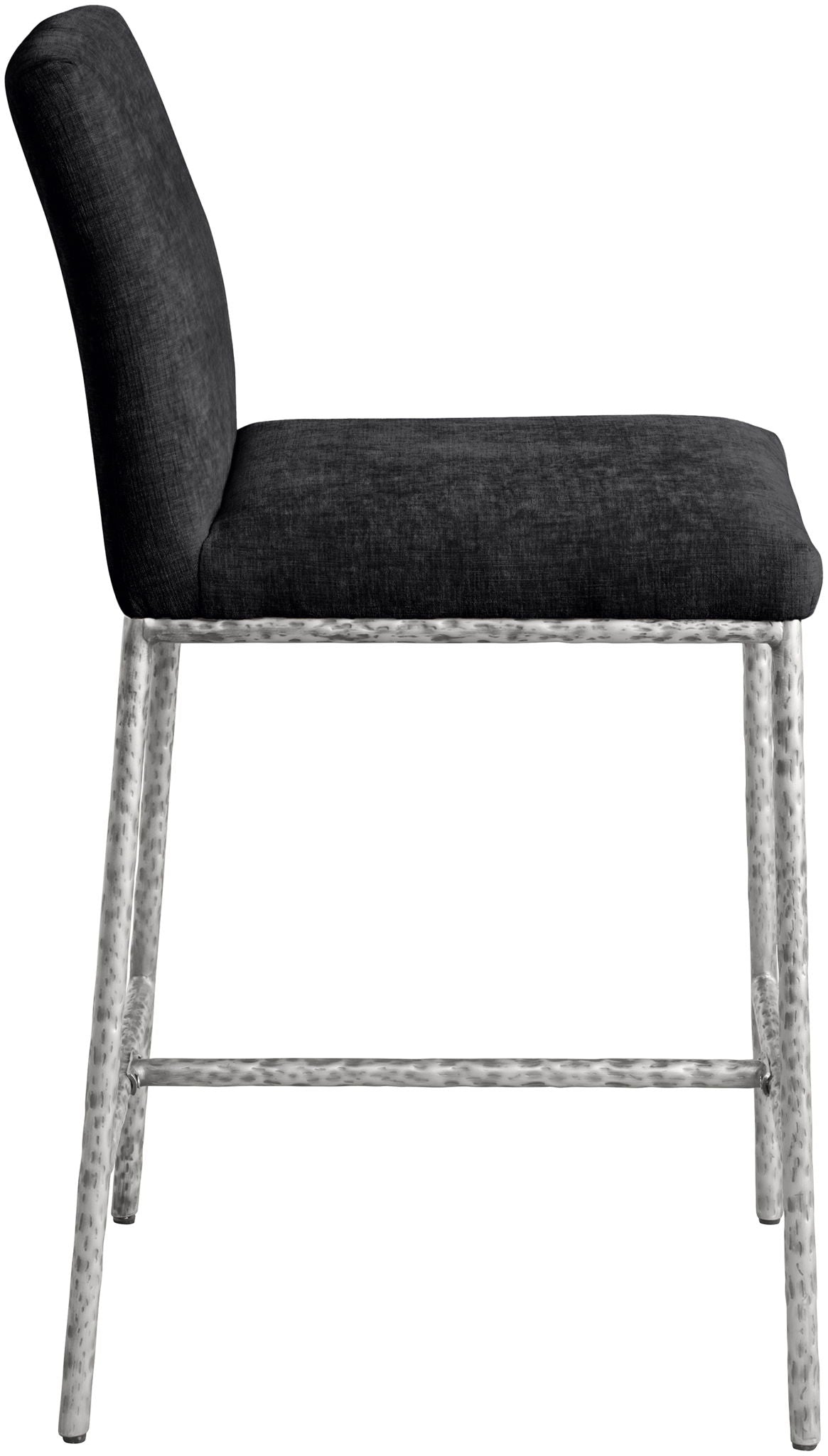 Reeves - Chenille Fabric Upholstered Counter Stool (Set of 2) - Silver Base