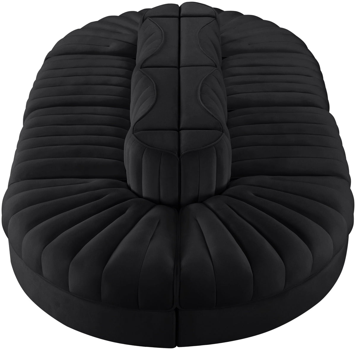 Rummi - Oval Velvet Performance Fabric Upholstered 8 Piece Modular Sectional