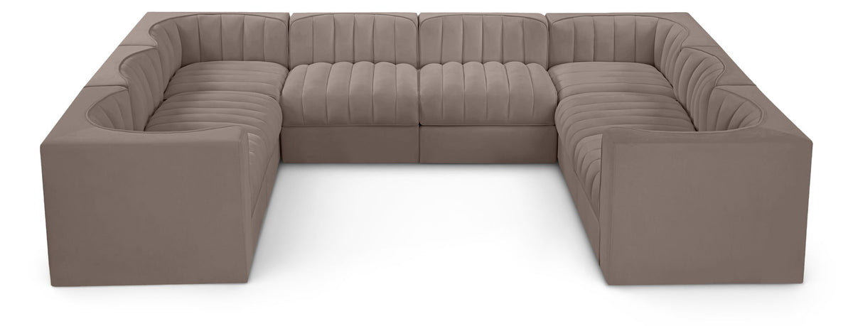 Rummi - Velvet Performance Fabric Upholstered Modular Sectional