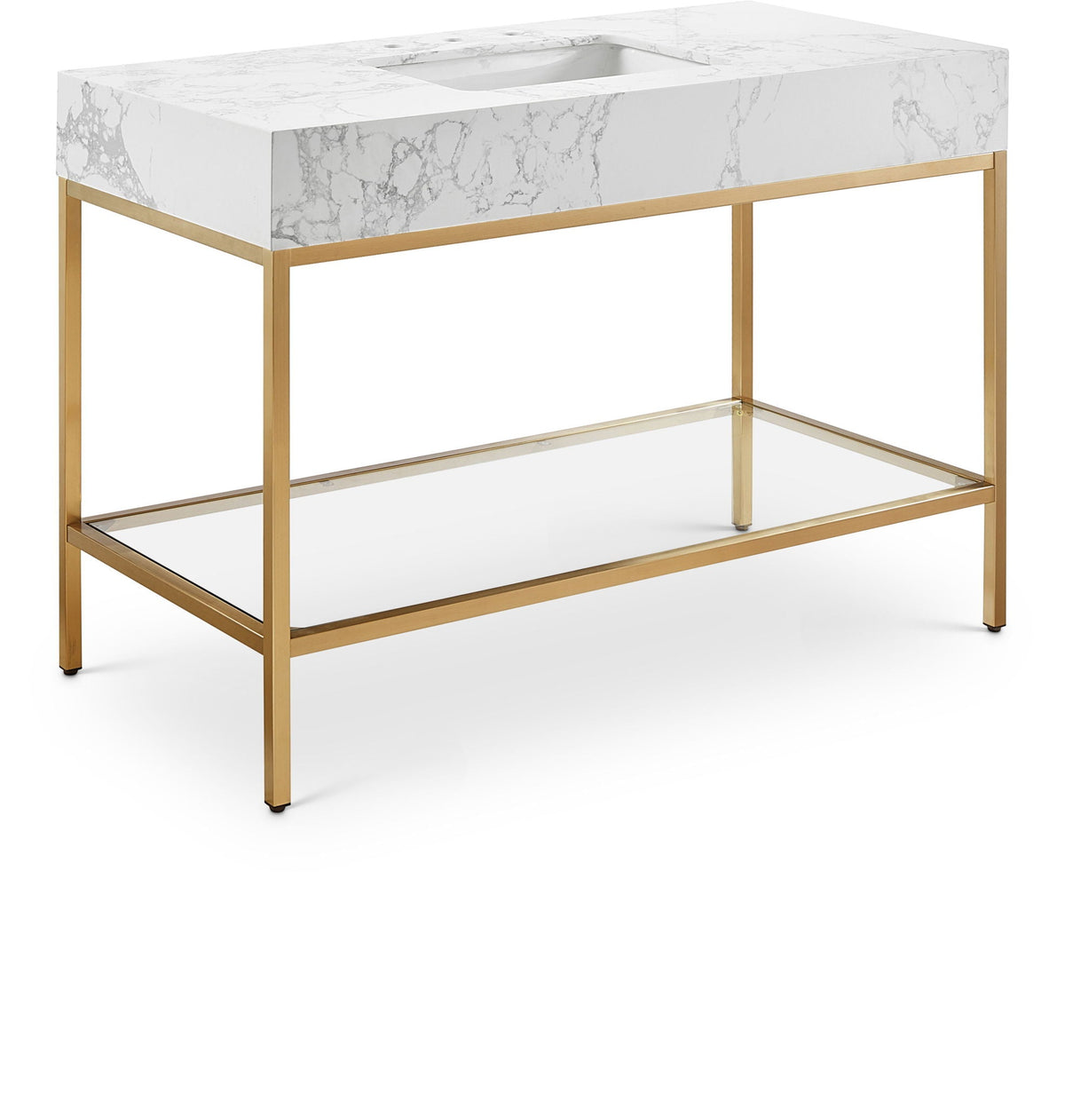 Marmo - Engineered Marble Bathroom Vanity With Gold Base
