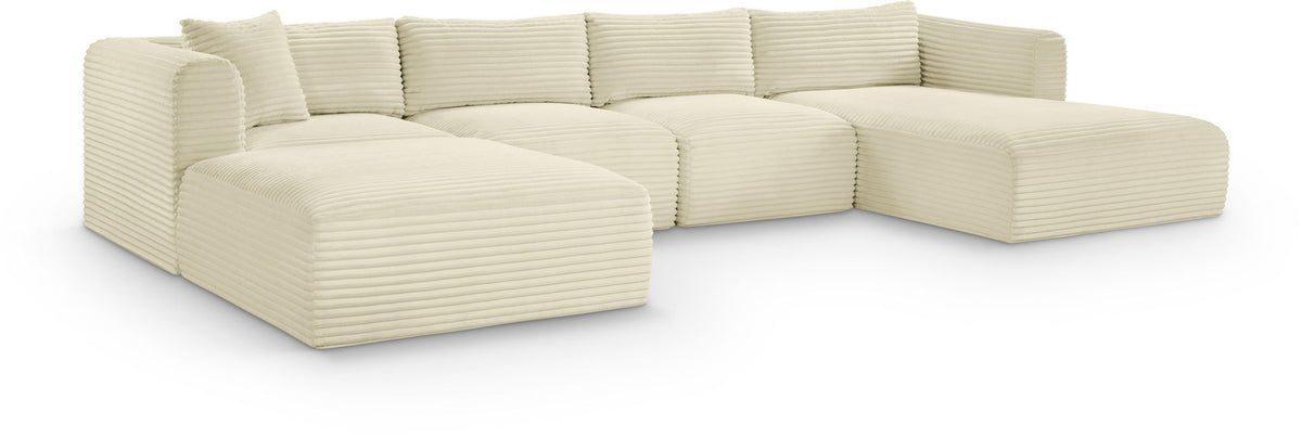 Shaggy - 5 Piece Modular Sectional With Chaise And Ottoman